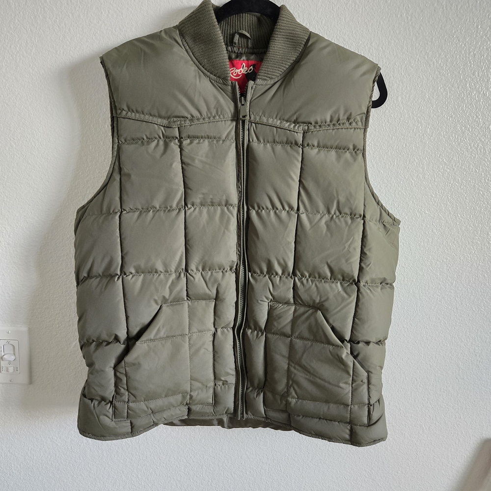 Rodeo Clothing Co Olive Green Quilted Vest For Men